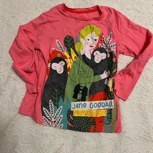 Jane Goodall piccolina pink long sleeved tee vguc